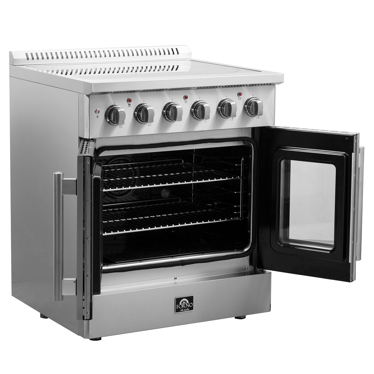 FORNO Galiano 30" 4.32 cu. ft. Freestanding Electric Range with French Door in Stainless Steel, FFSEL6917-30