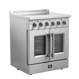 FORNO Galiano 30" 4.32 cu. ft. Freestanding Electric Range with French Door in Stainless Steel, FFSEL6917-30