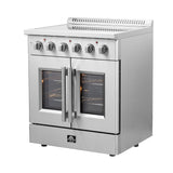FORNO Galiano 30" 4.32 cu. ft. Freestanding Electric Range with French Door in Stainless Steel, FFSEL6917-30