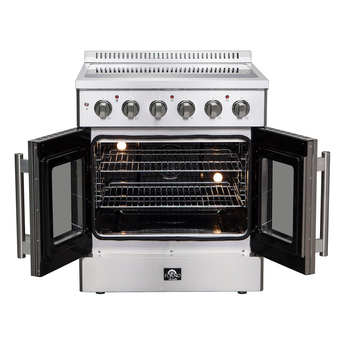 FORNO Galiano 30" 4.32 cu. ft. Freestanding Electric Range with French Door in Stainless Steel, FFSEL6917-30