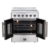 FORNO Galiano 30" 4.32 cu. ft. Freestanding Electric Range with French Door in Stainless Steel, FFSEL6917-30