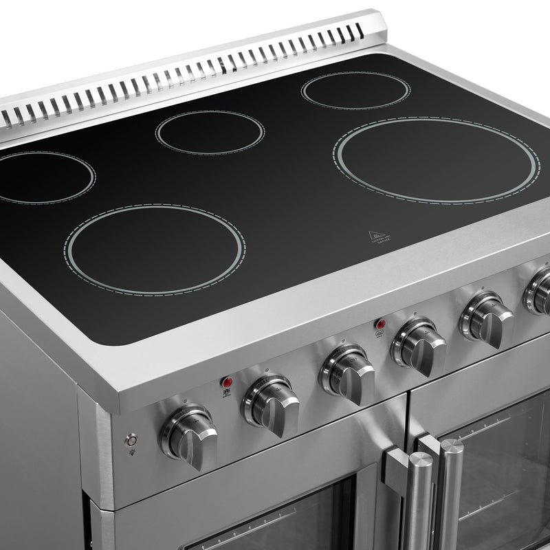 FORNO Galiano 36" 5.36 cu. ft. Freestanding Electric Range with French Door in Stainless Steel, FFSEL6917-36