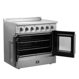 FORNO Galiano 36" 5.36 cu. ft. Freestanding Electric Range with French Door in Stainless Steel, FFSEL6917-36