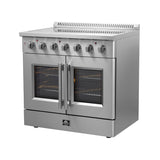 FORNO Galiano 36" 5.36 cu. ft. Freestanding Electric Range with French Door in Stainless Steel, FFSEL6917-36