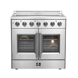 FORNO Galiano 36" 5.36 cu. ft. Freestanding Electric Range with French Door in Stainless Steel, FFSEL6917-36