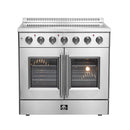 FORNO Galiano 36" 5.36 cu. ft. Freestanding Electric Range with French Door in Stainless Steel, FFSEL6917-36