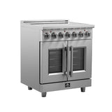 FORNO Massimo 30" 4.32 cu. ft. Freestanding French Door Electric Range with 5 Elements, FFSEL6955-30