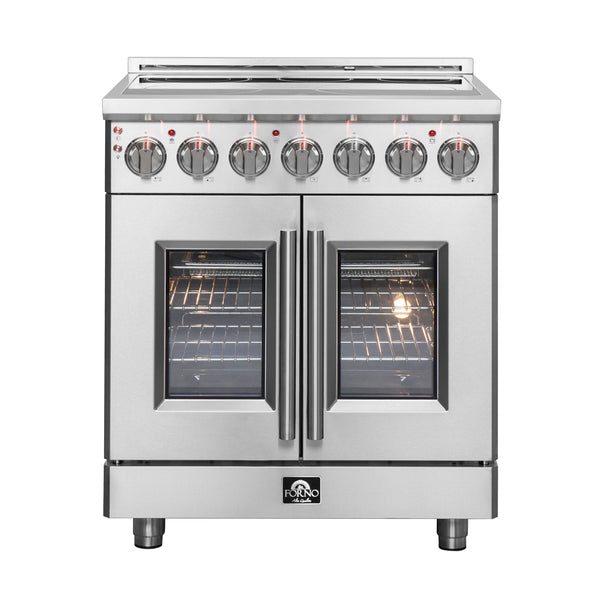 FORNO Massimo 30" 4.32 cu. ft. Freestanding French Door Electric Range with 5 Elements, FFSEL6955-30