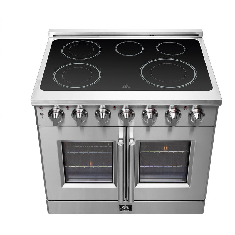 FORNO Massimo 36" 5.36 cu. ft. Freestanding French Door Electric Range with 5 Elements, FFSEL6955-36