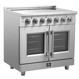 FORNO Massimo 36" 5.36 cu. ft. Freestanding French Door Electric Range with 5 Elements, FFSEL6955-36