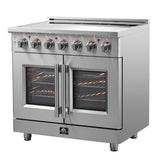 FORNO Massimo 36" 5.36 cu. ft. Freestanding French Door Electric Range with 5 Elements, FFSEL6955-36