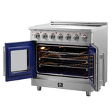 FORNO Massimo 36" 5.36 cu. ft. Freestanding French Door Electric Range with 5 Elements, FFSEL6955-36