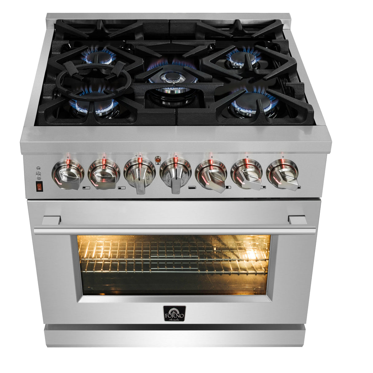 FORNO Appliance Package - 30" Dual Fuel Range, 30" Range Hood, 60" Refrigerator, AP-FFSGS6125-30-W-4