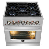 FORNO Appliance Package - 30" Dual Fuel Range, 30" Range Hood, Dishwasher, AP-FFSGS6125-30-W-2