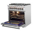 FORNO Massimo 30" 4.32 cu. ft. Freestanding Dual Fuel Range with 5 Burners, FFSGS6125-30
