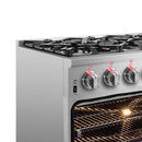 FORNO Massimo 36″ 5.36 cu. ft. Freestanding Dual Fuel Range with 6 Burners, FFSGS6125-36