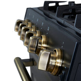 FORNO Espresso Leonardo 30" 5 cu. ft. Gas Range in Black with Antique Brass Handles, FFSGS1116-30BLK