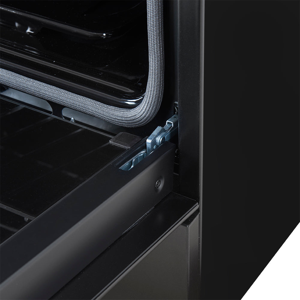 FORNO Espresso Leonardo 30" 5 cu. ft. Gas Range in Black with Silver Handles, FFSGS1116-30BLK