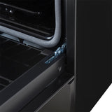 FORNO Espresso Leonardo 30" 5 cu. ft. Gas Range in Black with Antique Brass Handles, FFSGS1116-30BLK