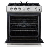 FORNO Espresso Leonardo 30" 5 cu. ft. Gas Range in Stainless Steel with Silver Handles, FFSGS1116-30