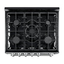 FORNO Espresso Leonardo 30" 5 cu. ft. Gas Range in Stainless Steel with Silver Handles, FFSGS1116-30