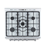 FORNO Espresso Leonardo 30" 5 cu. ft. Gas Range in White with Silver Handles, FFSGS1116-30WHT