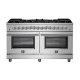 FORNO Massimo 60″ 8.64 cu. ft. Freestanding Dual Fuel Range with 10 Burners, FFSGS6125-60