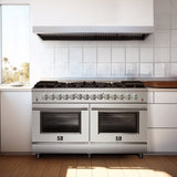 FORNO Massimo 60″ 8.64 cu. ft. Freestanding Dual Fuel Range with 10 Burners, FFSGS6125-60