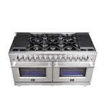 FORNO Massimo 60″ 8.64 cu. ft. Freestanding Dual Fuel Range with 10 Burners, FFSGS6125-60