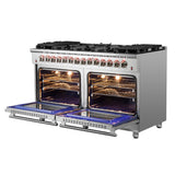 FORNO Massimo 60″ 8.64 cu. ft. Freestanding Dual Fuel Range with 10 Burners, FFSGS6125-60