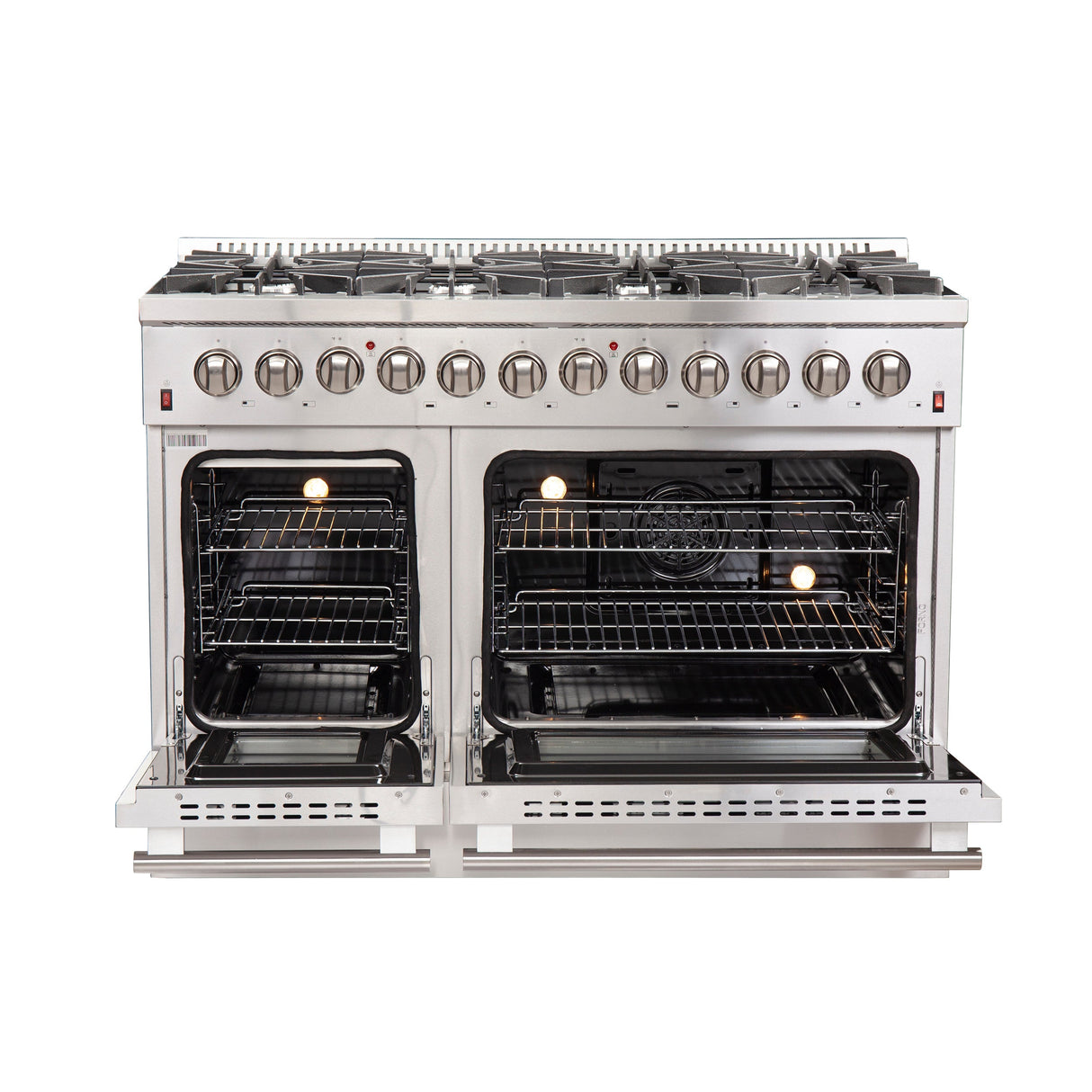 FORNO Galiano 48" 6.58 cu. ft. Dual Fuel Range with 8 Italian Burners in Stainless Steel, FFSGS6156-48