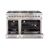 FORNO Galiano 48" 6.58 cu. ft. Dual Fuel Range with 8 Italian Burners in Stainless Steel, FFSGS6156-48