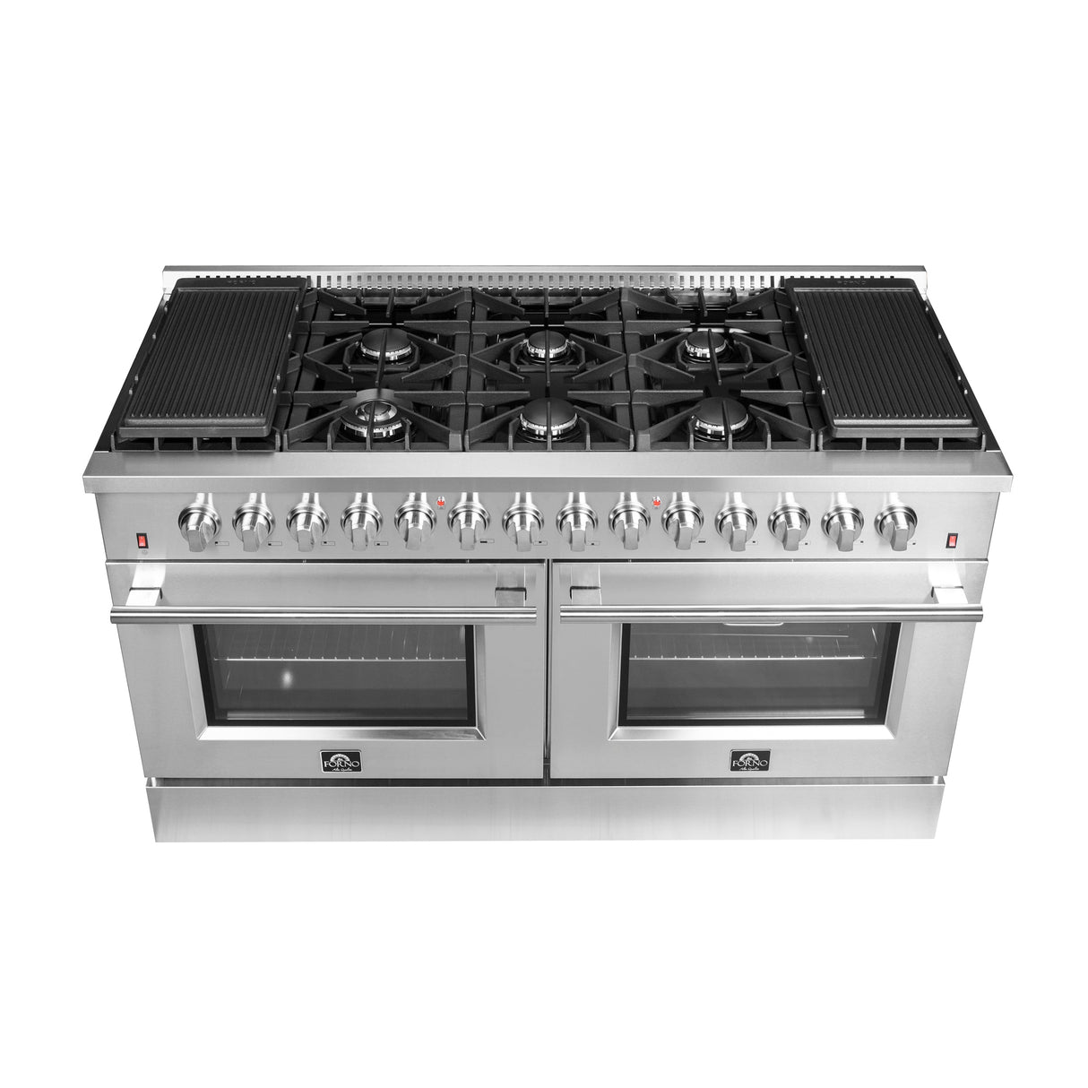 FORNO Galiano 60" 8.64 cu. ft. Dual Fuel Range with 10 Italian Burners in Stainless Steel, FFSGS6156-60