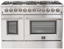FORNO Appliance Package - 48 Inch Dual Fuel Range, Wall Mount Range Hood, Dishwasher, AP-FFSGS6156-48-2