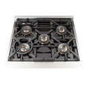 FORNO Capriasca 30" 4.32 cu. ft. Dual Fuel Range with 5 Italian Burners in Stainless Steel, FFSGS6187-30