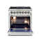 FORNO Capriasca 30" 4.32 cu. ft. Dual Fuel Range with 5 Italian Burners in Stainless Steel, FFSGS6187-30