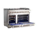 FORNO Capriasca 48" 6.58 cu. ft. Dual Fuel Range with 8 Italian Burners in Stainless Steel, FFSGS6187-48