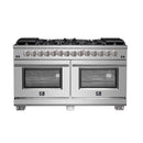 FORNO Capriasca 60" 8.64 cu. ft. Dual Fuel Range with 10 Italian Burners in Stainless Steel, FFSGS6187-60
