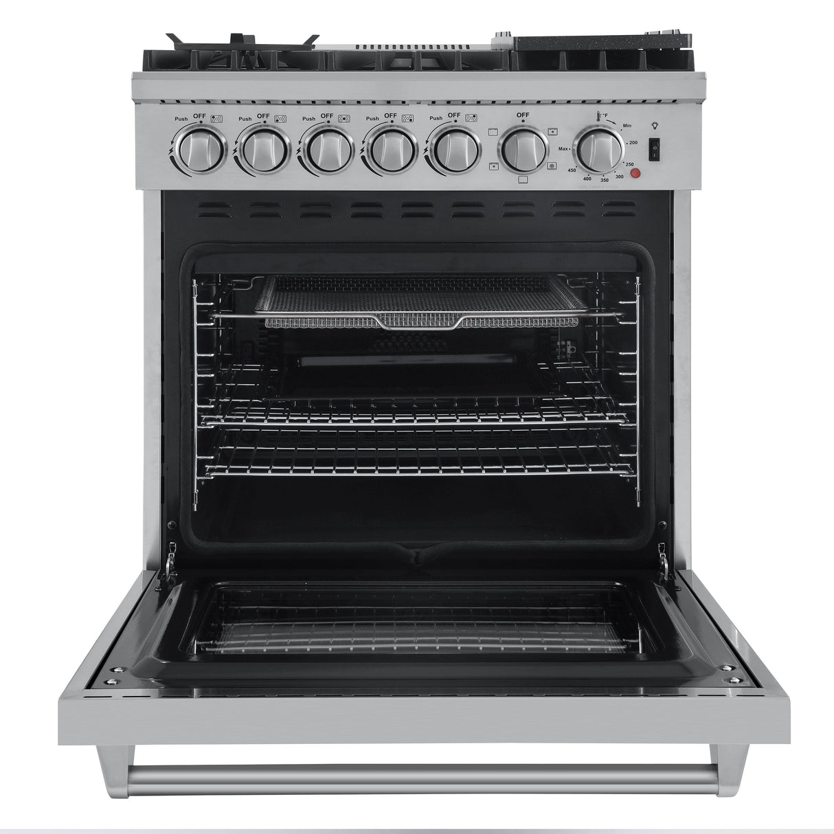 FORNO Lazio 30" 4.32 cu. ft. Dual Fuel Range with 5 Italian Burners in Stainless Steel, FFSGS6196-30