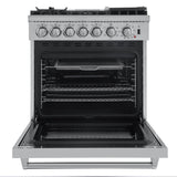 FORNO Lazio 30" 4.32 cu. ft. Dual Fuel Range with 5 Italian Burners in Stainless Steel, FFSGS6196-30