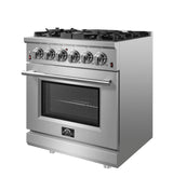 FORNO Massimo 30″ 4.32 cu. ft. Freestanding Gas Range with 5 Burners, FFSGS6239-30