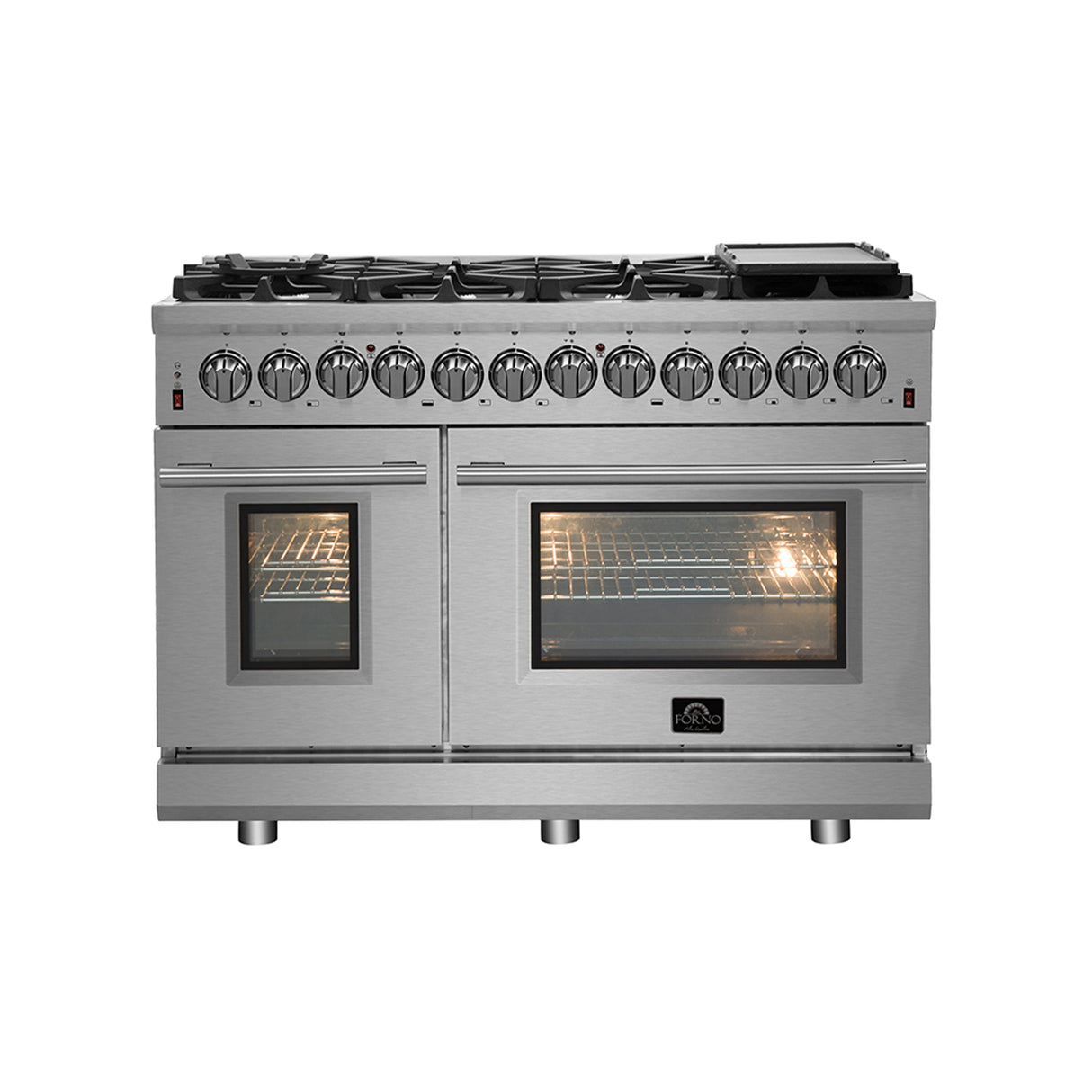 FORNO Massimo 48″ 6.58 cu. ft. Freestanding Gas Range with 8 Burners, FFSGS6239-48
