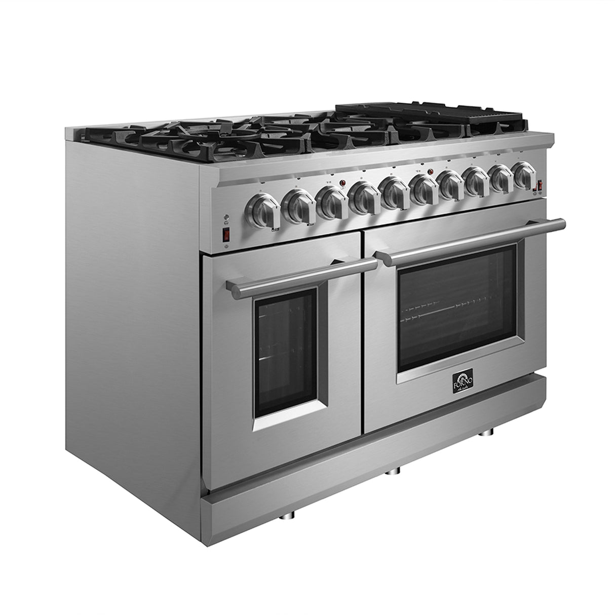 FORNO Massimo 48″ 6.58 cu. ft. Freestanding Gas Range with 8 Burners, FFSGS6239-48