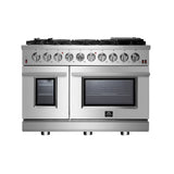 FORNO Appliance Package - 48" Gas Range, Range Hood, 60" Refrigerator, Dishwasher, AP-FFSGS6239-48-7
