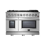 FORNO Appliance Package - 48" Gas Range, Wall Mount Range Hood, AP-FFSGS6239-48