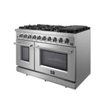 FORNO Appliance Package - 48" Gas Range, Wall Mount Range Hood, AP-FFSGS6239-48
