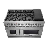 FORNO Appliance Package - 48" Gas Range, Range Hood, 60" Refrigerator, Dishwasher, Microwave Drawer, AP-FFSGS6239-48-8