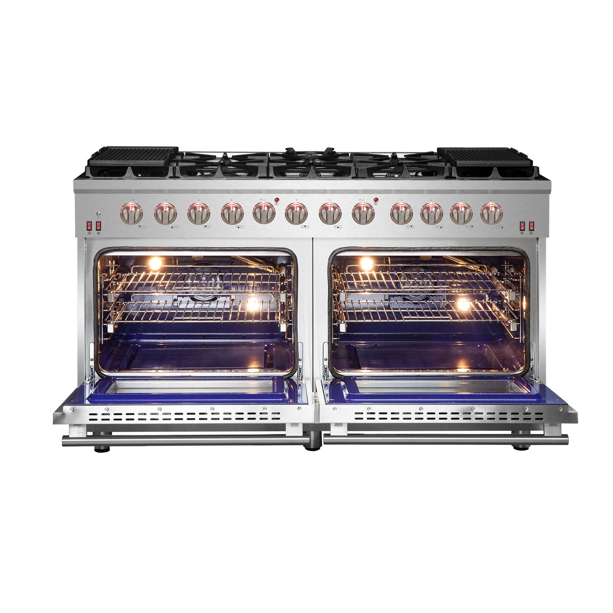 FORNO Massimo 60″ 8.64 cu. ft. Freestanding Gas Range with 10 Burners, FFSGS6239-60