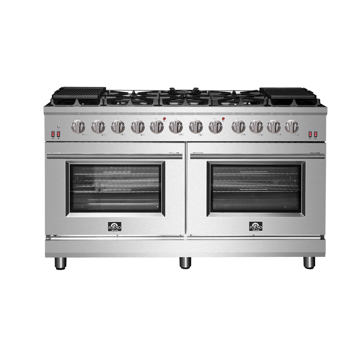 FORNO Massimo 60″ 8.64 cu. ft. Freestanding Gas Range with 10 Burners, FFSGS6239-60