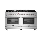 FORNO Massimo 60″ 8.64 cu. ft. Freestanding Gas Range with 10 Burners, FFSGS6239-60